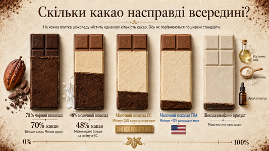 Variety of cocoa content in chocolate