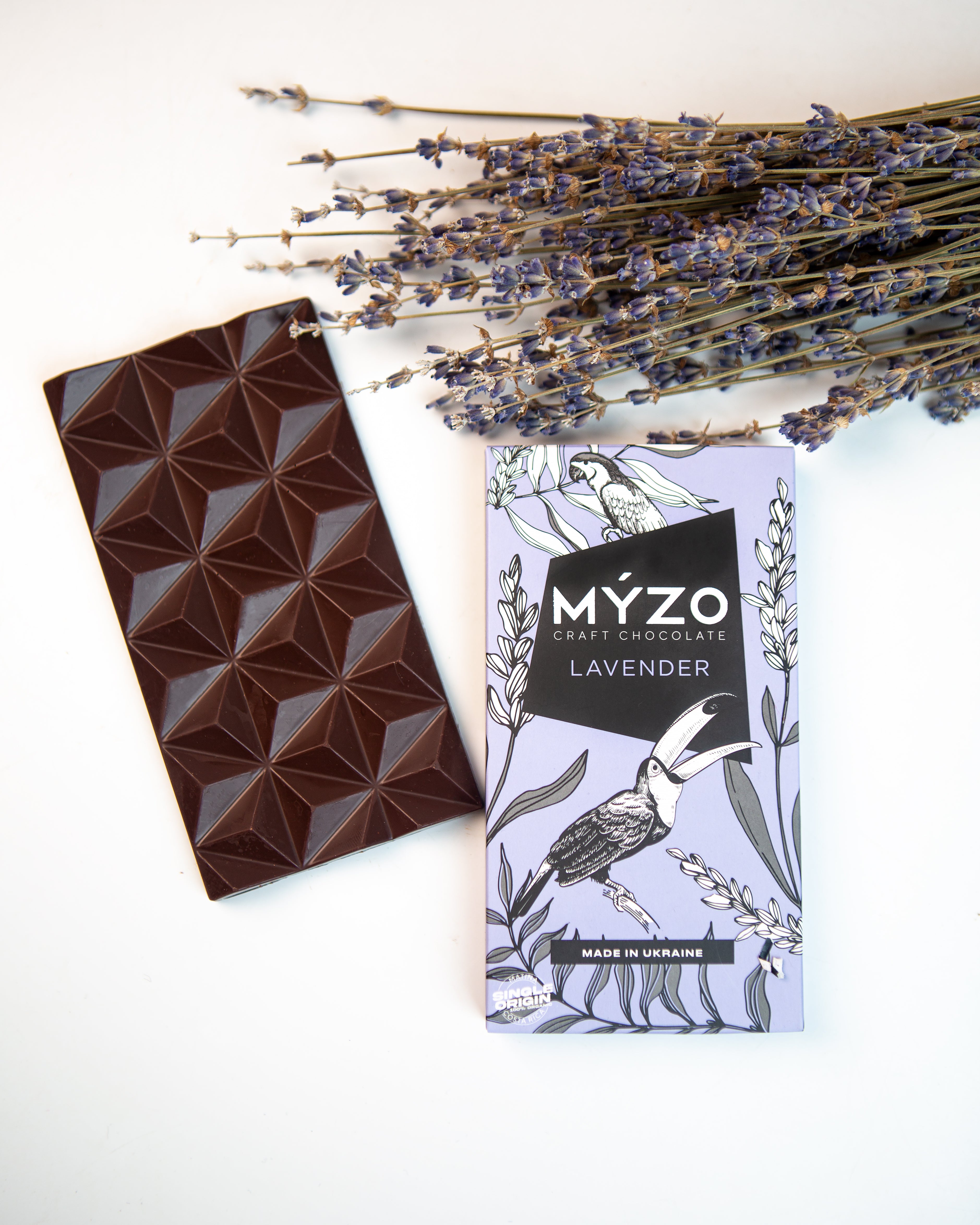 Шоколад MYZO з лавандою 70% | Сингл-оріджин какао з Коста-Рики Шоколад MYZO з лавандою 70% | Сингл-оріджин какао з Коста-Рики