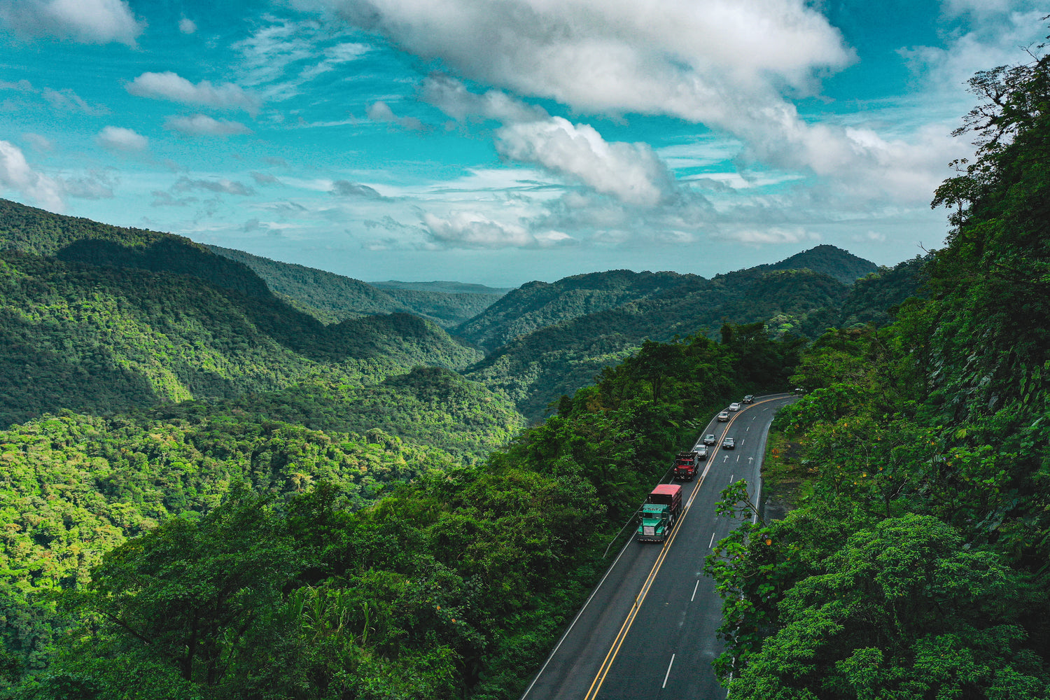 A road cutting through the Costa Rican Talamanca mountain range