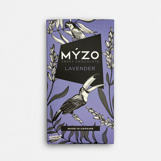 Лавандовий чорний шоколад Myzo. Плитка 80 грам