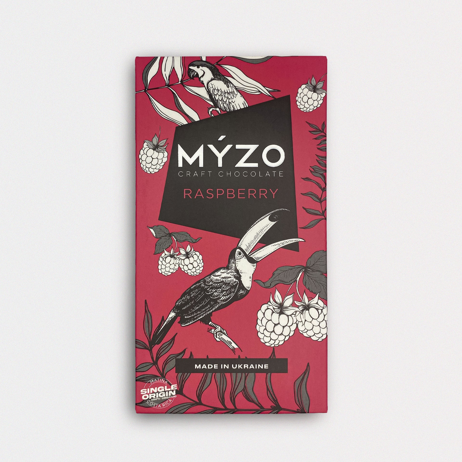 Чорний шоколад з малиною - Myzo Chocolate